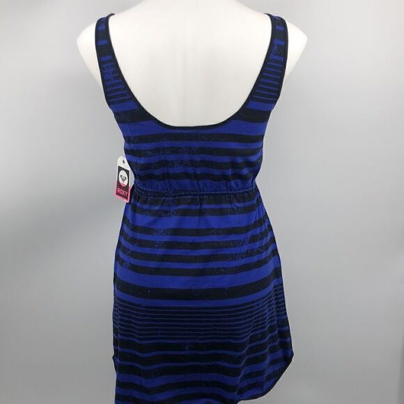 Roxy sleeveless black blue striped tank dress - Picture 6 of 6